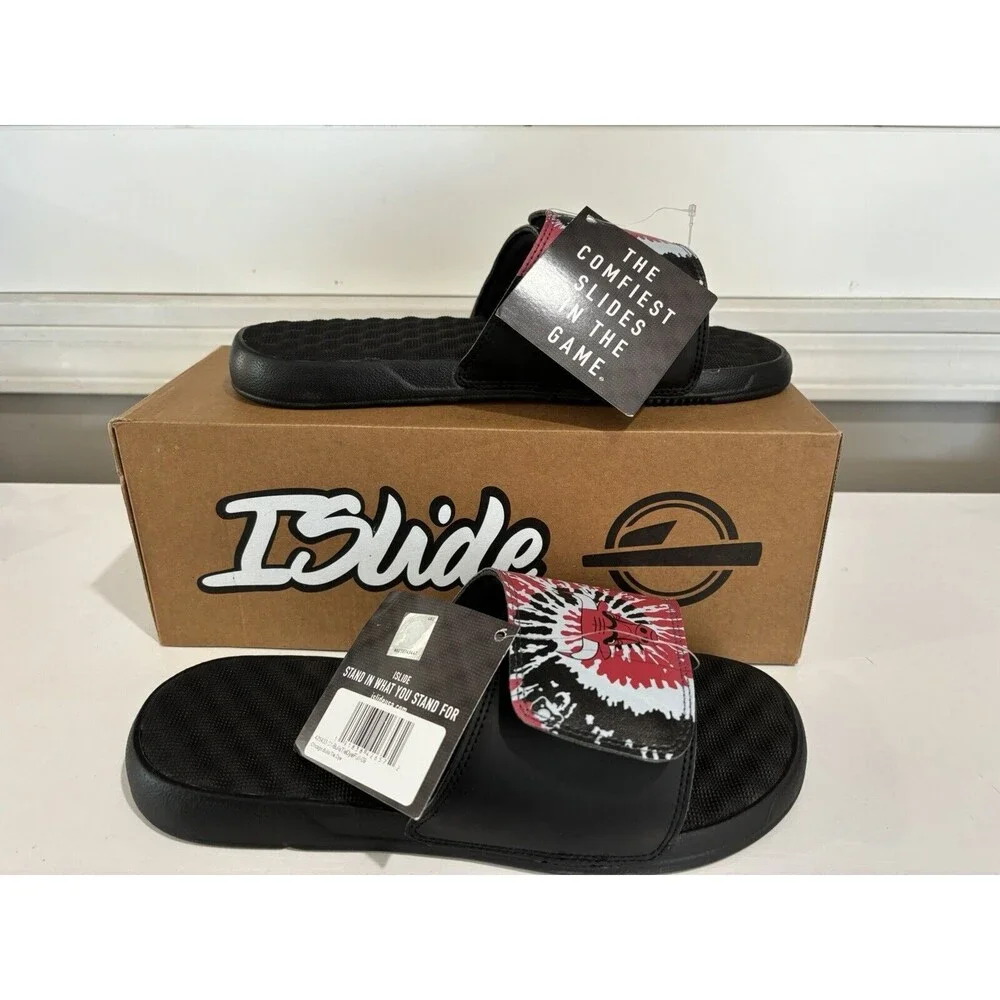 Mismatched Chicago Bulls I Slide NBA Men's Wordmark GEL Slide Size 9 & 10